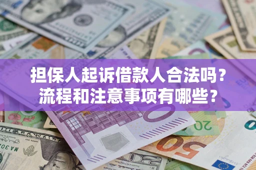 武汉担保人起诉借款人合法吗？流程和注意事项有哪些？