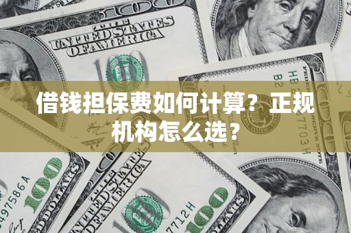武汉借钱担保费如何计算？正规机构怎么选？